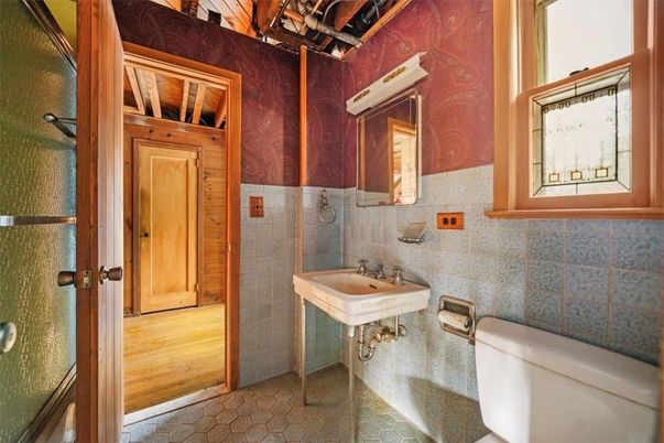 Bathroom, Interior, Wood Texture Flooring