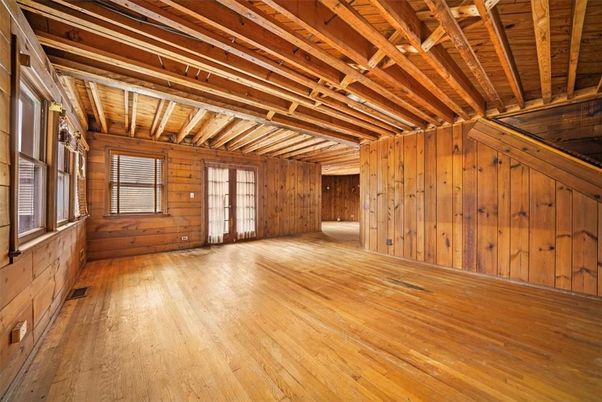 Empty room, Interior, Wooden Beams, Wooden Ceilings, Wood Texture Flooring, Wooden Walls