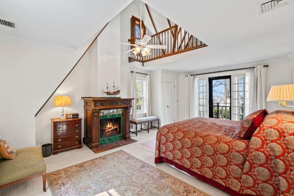 Bedroom, Fireplace, Interior