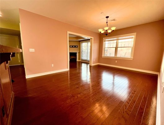 Chandelier, Empty room, Interior, Wood Texture Flooring