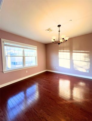 Chandelier, Empty room, Interior, Wood Texture Flooring