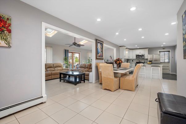 Dining room, Interior, Kitchen, Living room, Recessed Lighting, Stainless Steel Appliances