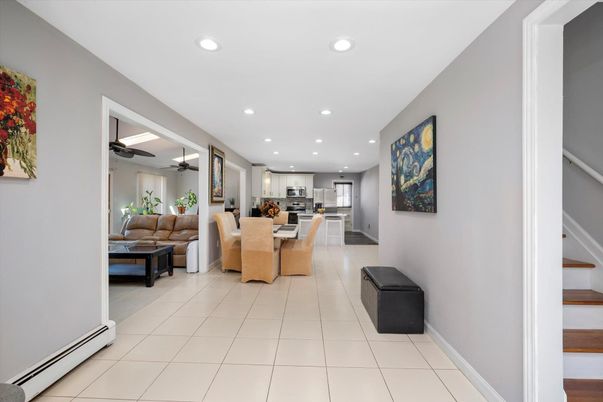 Dining room, Interior, Kitchen, Living room, Recessed Lighting, Stainless Steel Appliances