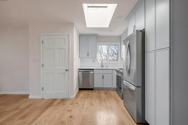 Interior, Kitchen, Stainless Steel Appliances, Wood Texture Flooring