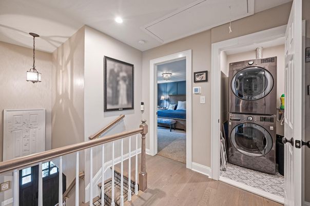 Interior, Pendant Lights, Recessed Lighting, Utility Closets, Washer, Wood Texture Flooring