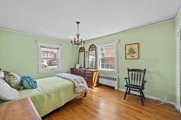 Bedroom, Chandelier, Interior, Wood Texture Flooring