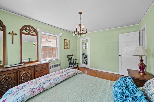 Bedroom, Chandelier, Interior, Wood Texture Flooring