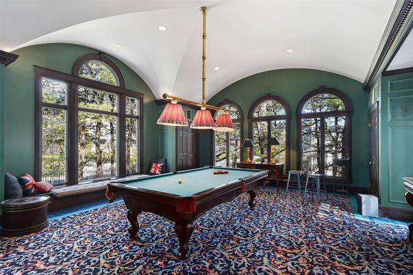 Billiard Table, Game Room, Interior, Pendant Lights, Recessed Lighting