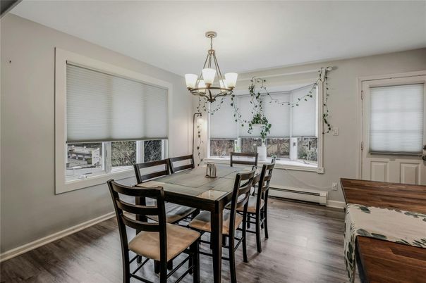 Chandelier, Dining room, Interior, Wood Texture Flooring