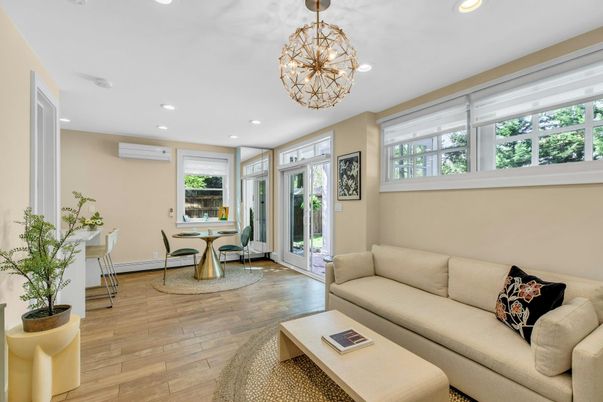Chandelier, Dining room, Interior, Living room, Recessed Lighting, Wood Texture Flooring
