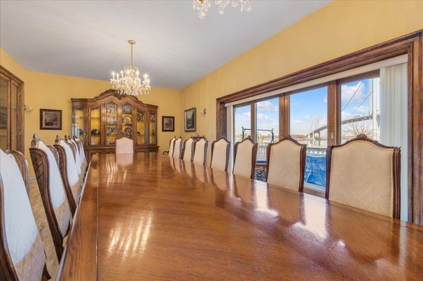 Chandelier, Dining room, Interior, Wood Texture Flooring