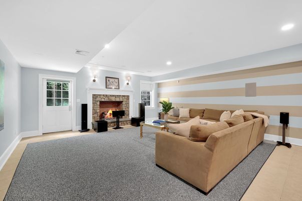 Fireplace, Interior, Living room, Recessed Lighting
