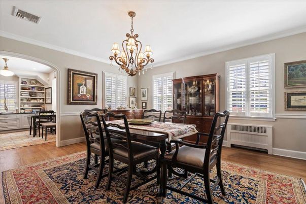 Chandelier, Dining room, Interior, Wood Texture Flooring