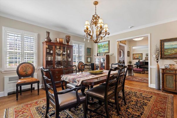 Chandelier, Dining room, Interior, Wood Texture Flooring