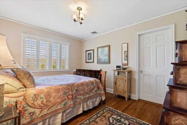 Bedroom, Chandelier, Interior, Wood Texture Flooring