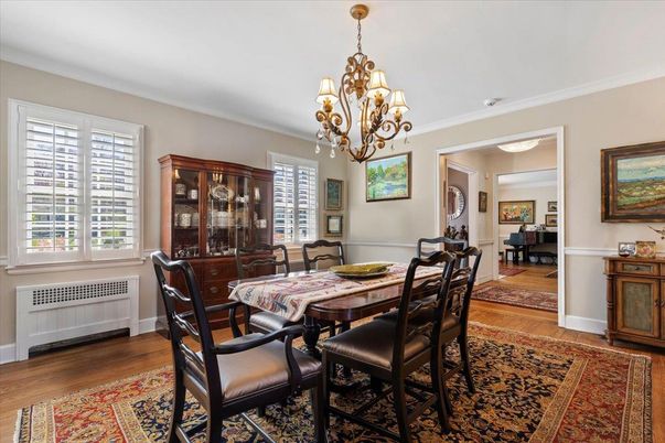 Chandelier, Dining room, Interior, Wood Texture Flooring