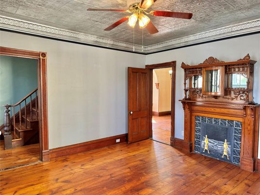 Empty room, Fireplace, Interior, Wood Texture Flooring