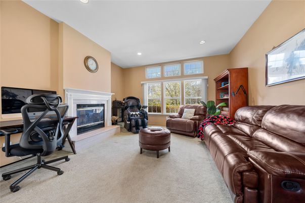 Fireplace, Home Office, Interior, Living room, Recessed Lighting