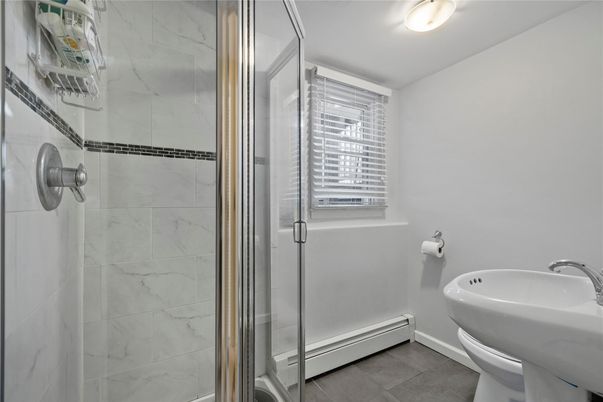Bathroom, Glass Shower, Interior, Marble Walls