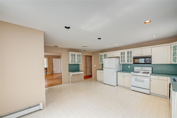 Interior, Kitchen, Recessed Lighting, Wood Texture Flooring
