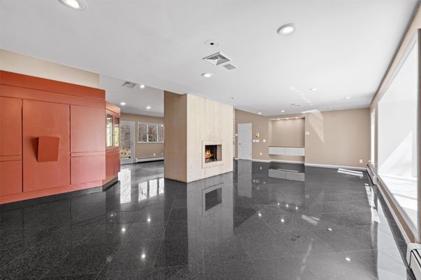 Empty room, Fireplace, Interior, Recessed Lighting