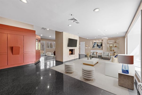 Fireplace, Interior, Living room, Recessed Lighting