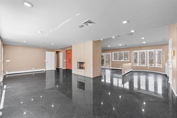 Empty room, Fireplace, Interior, Recessed Lighting