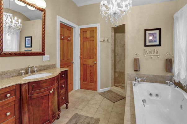Bathroom, Chandelier, Interior