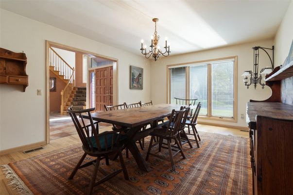 Chandelier, Dining room, Interior, Wood Texture Flooring