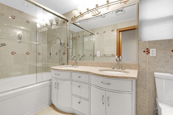 Bathroom, Dual Sink Vanities, Glass Shower, Interior