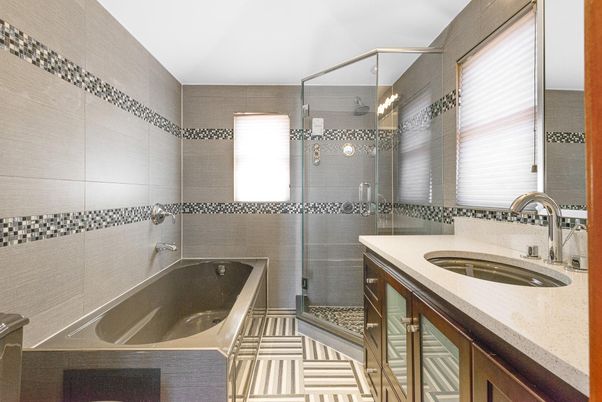 Bathroom, Dual Sink Vanities, Glass Shower, Interior