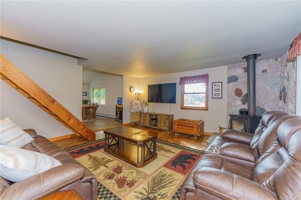 Fireplace, Interior, Living room, Stone Walls, Wood Texture Flooring