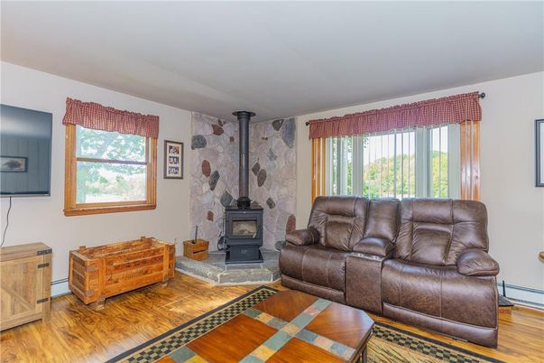 Fireplace, Interior, Stone Walls, Wood Texture Flooring
