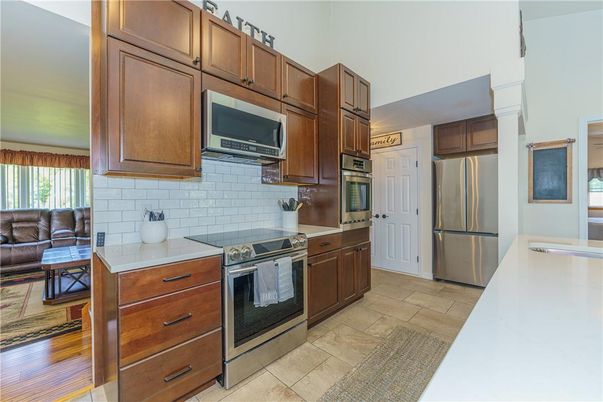 Interior, Kitchen, Stainless Steel Appliances, Wood Texture Flooring