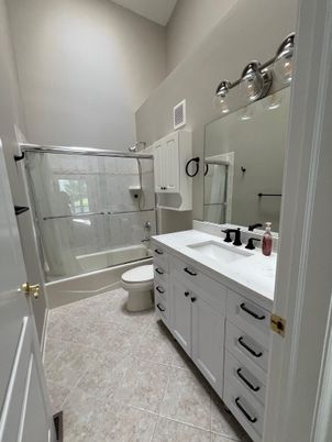 Bathroom, Dual Sink Vanities, Glass Shower, Interior