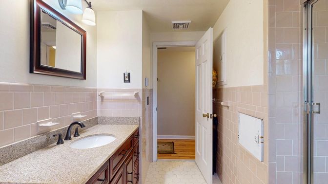 Bathroom, Interior, Wood Texture Flooring