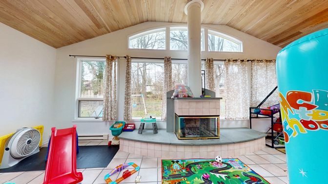 Fireplace, Interior, Wooden Ceilings