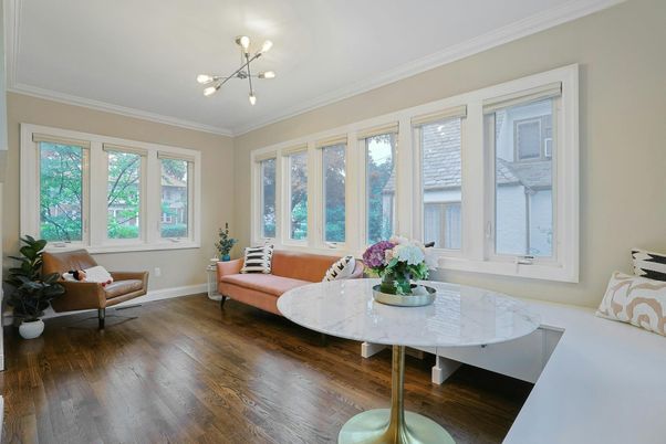Dining room, Interior, Living room, Pendant Lights, Wood Texture Flooring