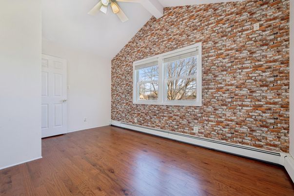 Empty room, Interior, Stone Walls, Wood Texture Flooring