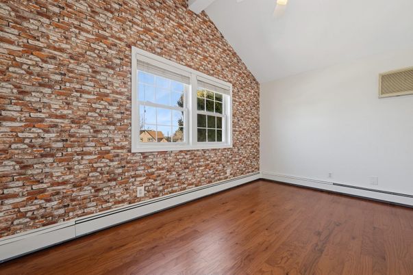 Empty room, Interior, Stone Walls, Wood Texture Flooring