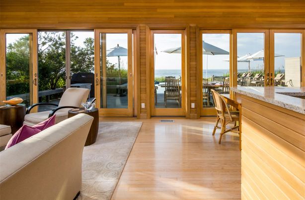 Interior, Living room, Water, Wood Texture Flooring, Wooden Walls
