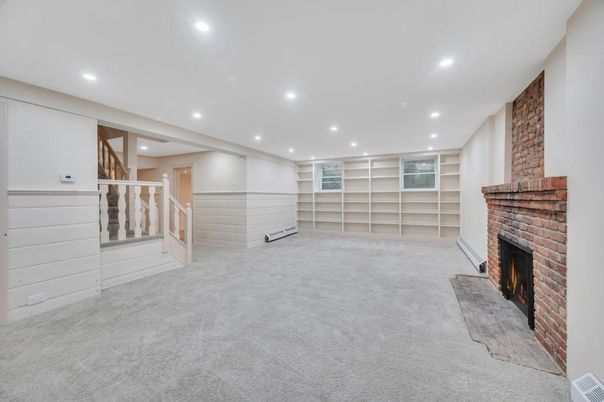 Empty room, Fireplace, Interior, Recessed Lighting