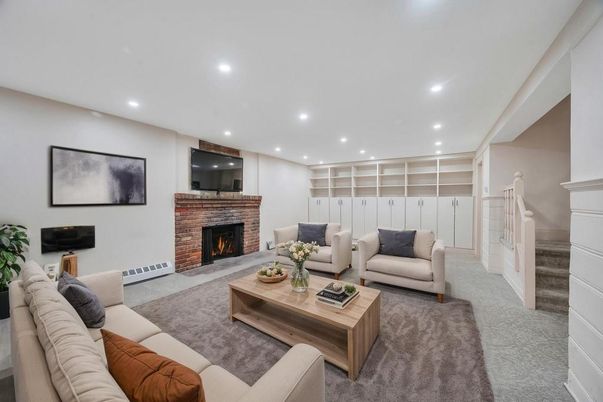 Fireplace, Interior, Living room, Recessed Lighting