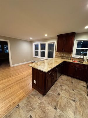 Interior, Kitchen, Recessed Lighting, Wood Texture Flooring