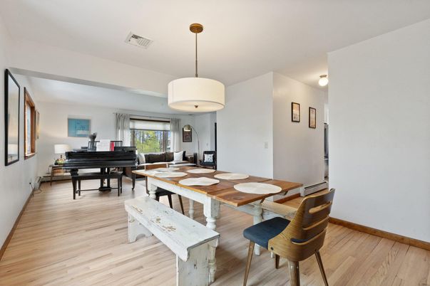 Dining room, Interior, Piano, Wood Texture Flooring