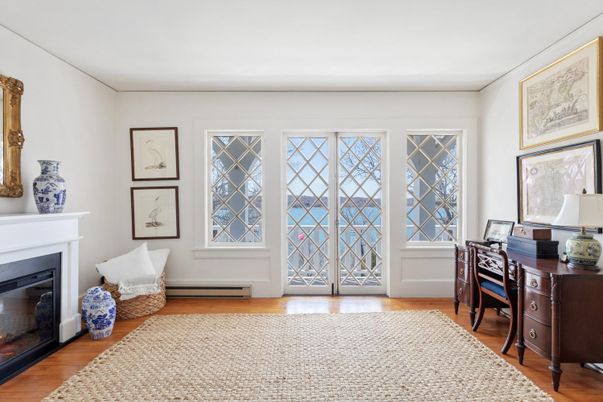 Fireplace, Home Office, Interior, Wood Texture Flooring