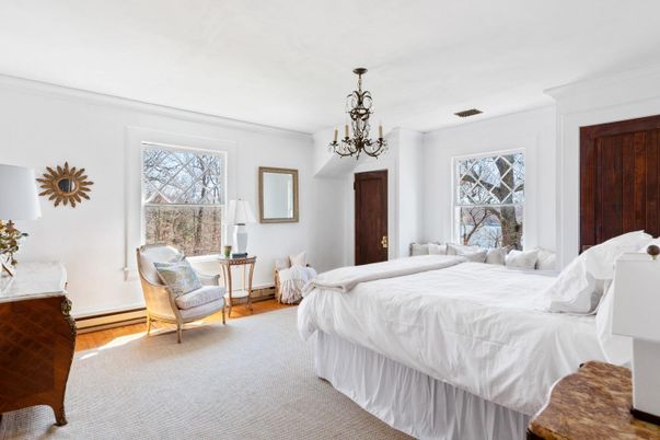 Bedroom, Chandelier, Interior, Wood Texture Flooring