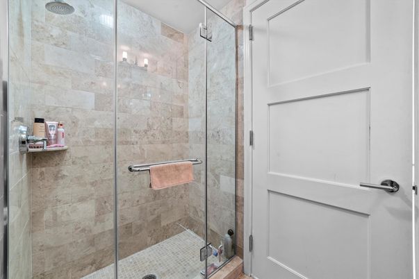 Bathroom, Glass Shower, Interior, Stone Walls