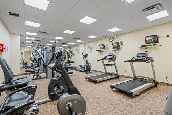 Fitness Equipment, Gym, Interior, Recessed Lighting
