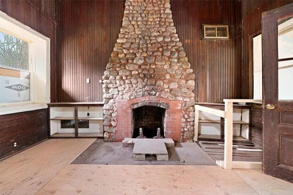Fireplace, Interior, Wood Texture Flooring, Wooden Walls